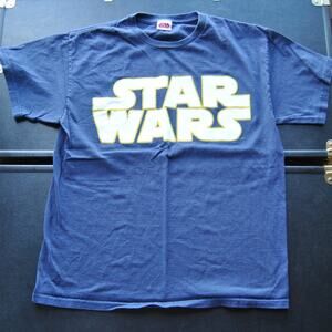 Star Wars Logo Medium Dark Blue/Gray Short Sleeve Shirt